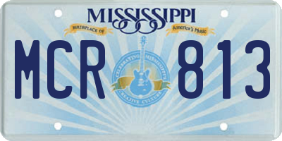 MS license plate MCR813