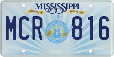 MS license plate MCR816