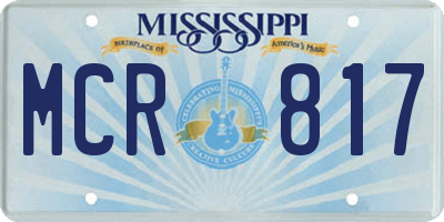 MS license plate MCR817