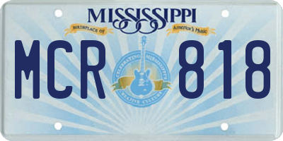 MS license plate MCR818