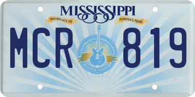 MS license plate MCR819