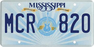 MS license plate MCR820