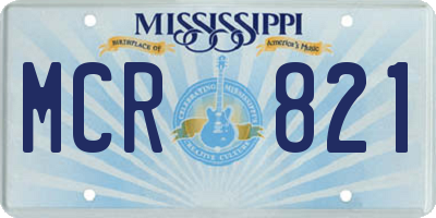 MS license plate MCR821