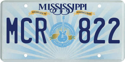 MS license plate MCR822