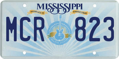 MS license plate MCR823