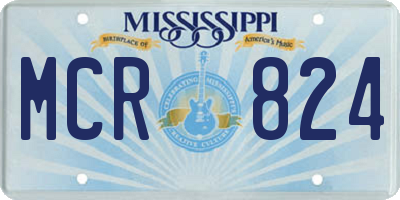 MS license plate MCR824