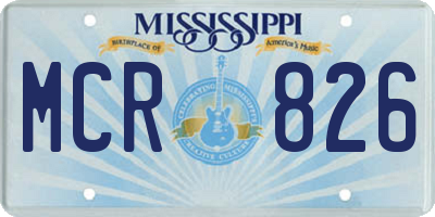 MS license plate MCR826