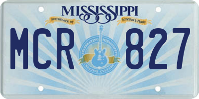 MS license plate MCR827