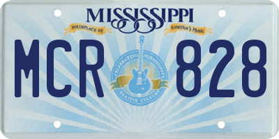 MS license plate MCR828
