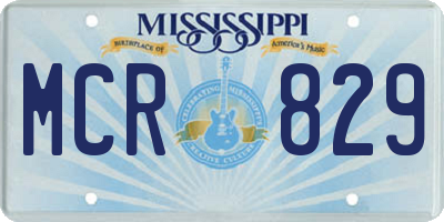 MS license plate MCR829