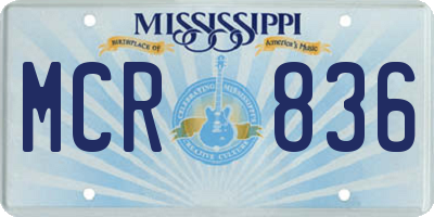 MS license plate MCR836