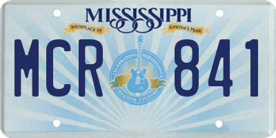 MS license plate MCR841
