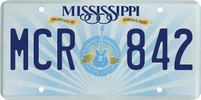 MS license plate MCR842