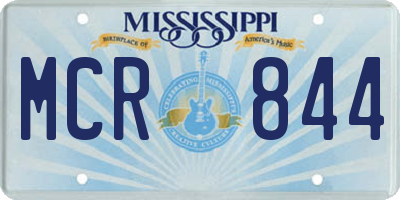 MS license plate MCR844