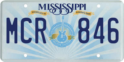 MS license plate MCR846