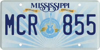 MS license plate MCR855