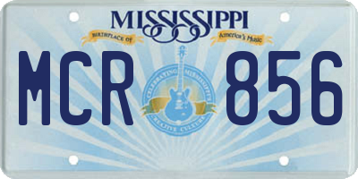 MS license plate MCR856