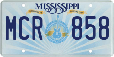 MS license plate MCR858
