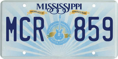 MS license plate MCR859