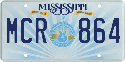 MS license plate MCR864