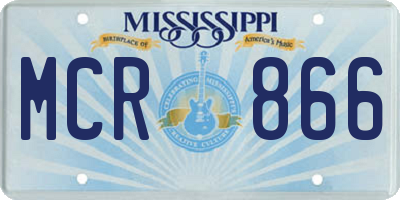MS license plate MCR866