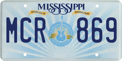 MS license plate MCR869