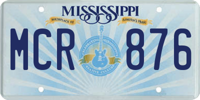 MS license plate MCR876