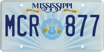 MS license plate MCR877