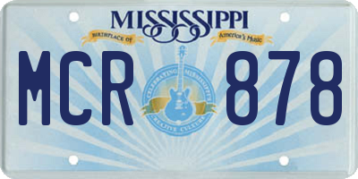 MS license plate MCR878