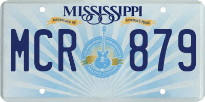 MS license plate MCR879