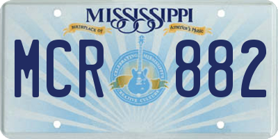 MS license plate MCR882