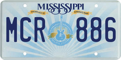 MS license plate MCR886