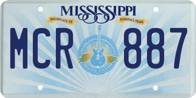 MS license plate MCR887