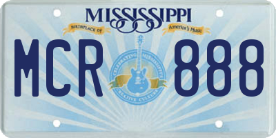MS license plate MCR888