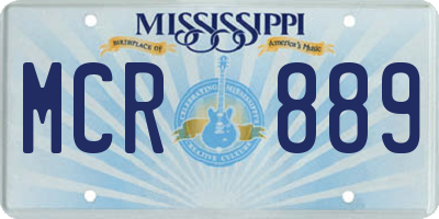 MS license plate MCR889