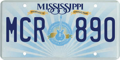 MS license plate MCR890