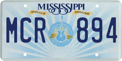 MS license plate MCR894