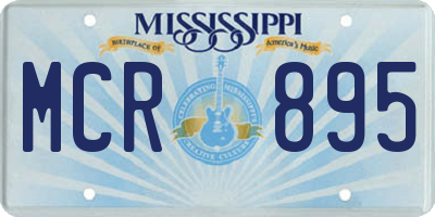 MS license plate MCR895