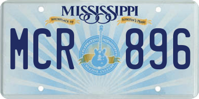 MS license plate MCR896