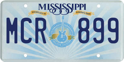 MS license plate MCR899