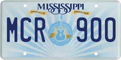 MS license plate MCR900
