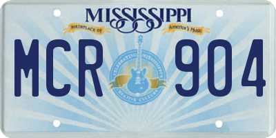 MS license plate MCR904