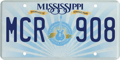 MS license plate MCR908