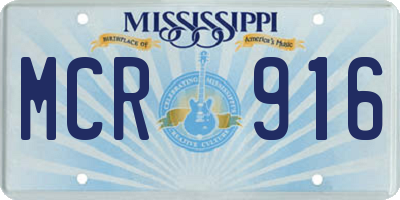 MS license plate MCR916
