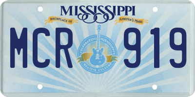 MS license plate MCR919