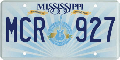 MS license plate MCR927