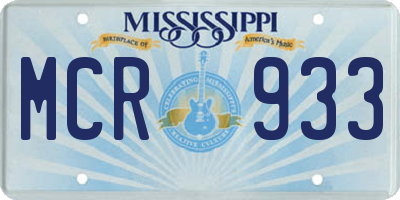 MS license plate MCR933