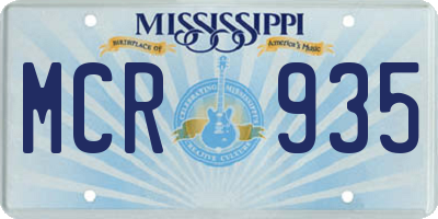 MS license plate MCR935