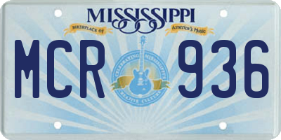 MS license plate MCR936