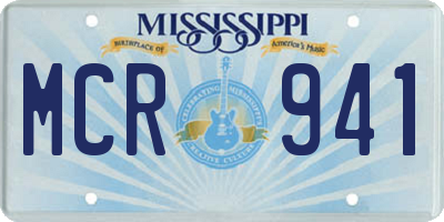 MS license plate MCR941